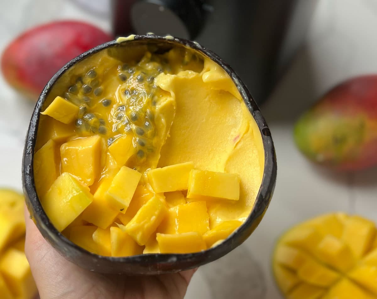 Mango Sorbet made with the Nama J2 Juicer